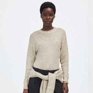 Madewell Alpaca Blend Crewneck Sweater in Heather Stone